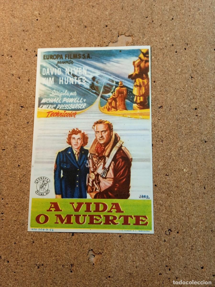 Cine: FOLLETO DE MANO SIN PUBLICIDAD A VIDA O MUERTE