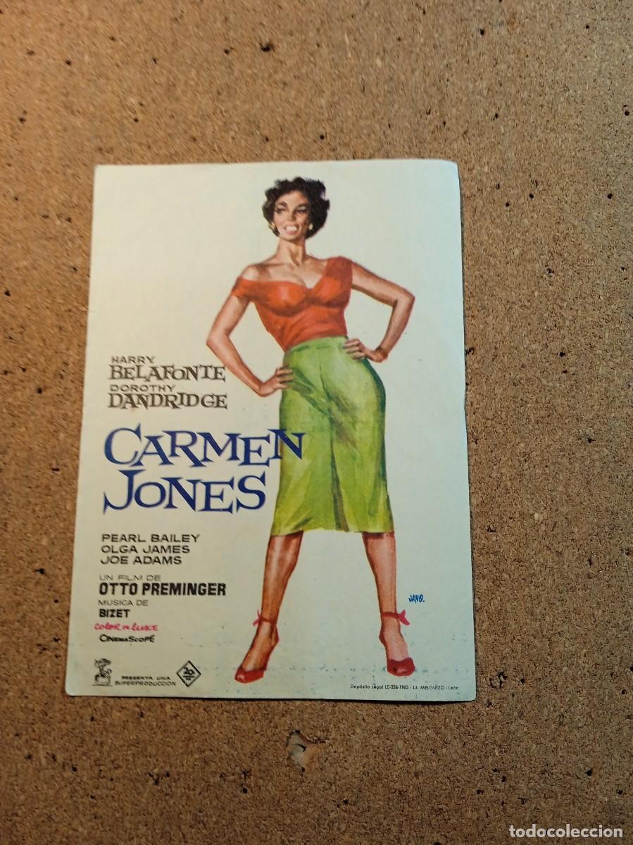 Cine: FOLLETO DE MANO SIN PUBLICIDAD CARMEN JONES