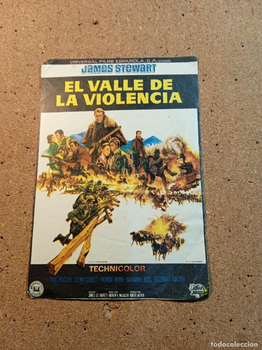 Folhetos de m&atilde;o de filmes antigos de cinema: FOLLETO DE MANO SIN PUBLICIDAD EL VALLE DE LA VIOLENCIA