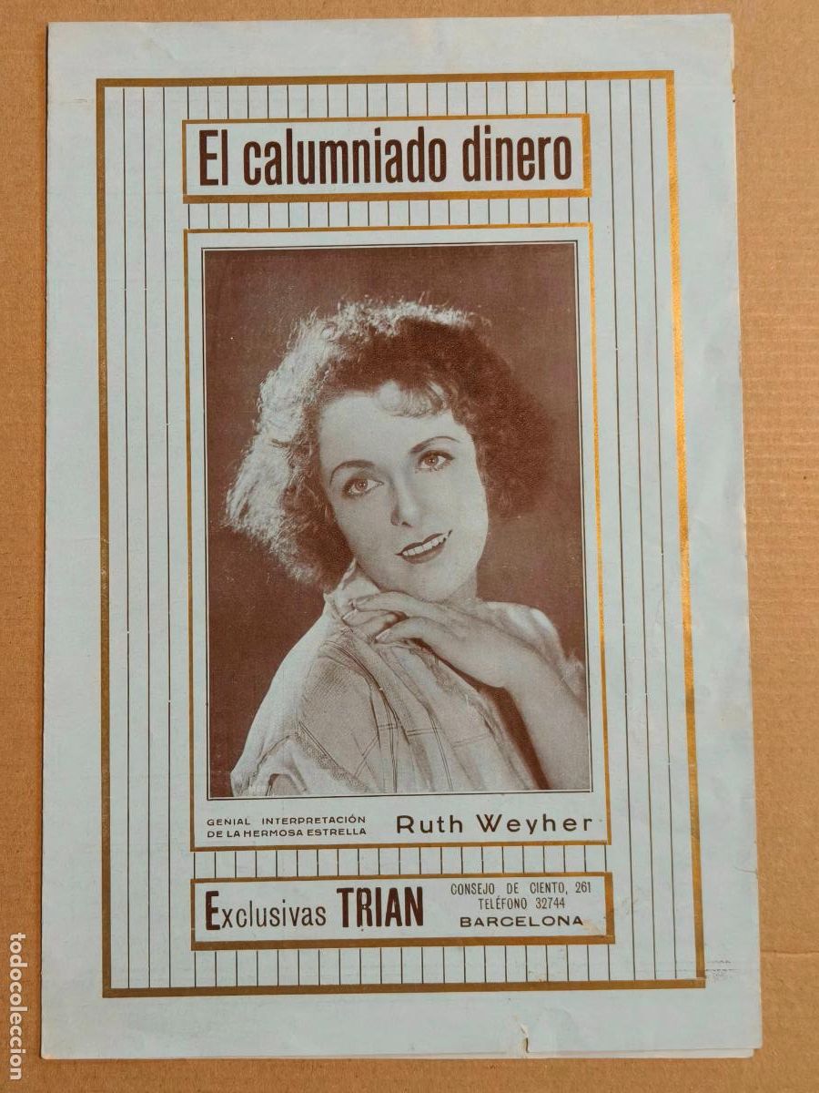 Cinema: EL CALUMNIADO DINERO PROGRAMA DE CINE MUDO