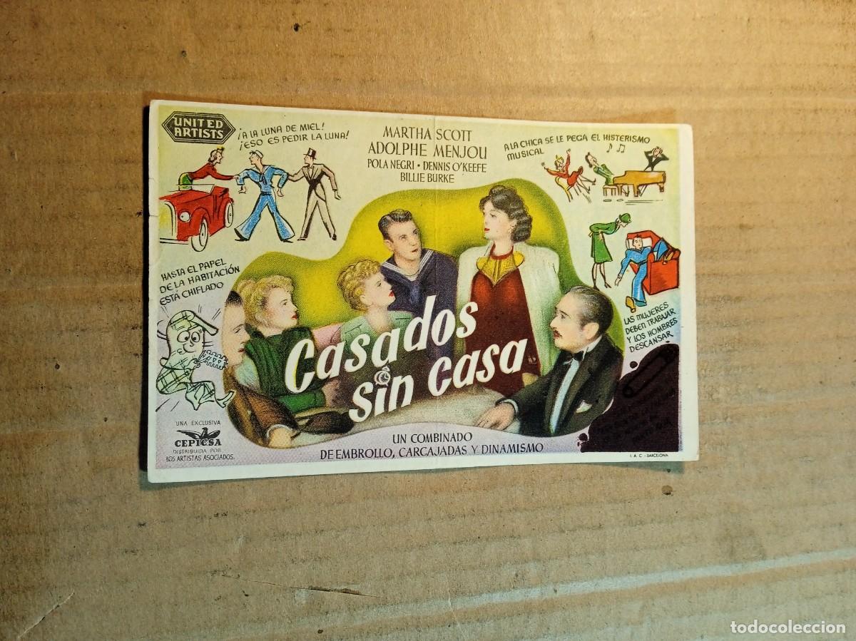  Flyers Publicitaires de films Anciens: FOLLETO DE MANO SIN PUBLICIDAD CASADOS SIN CASA