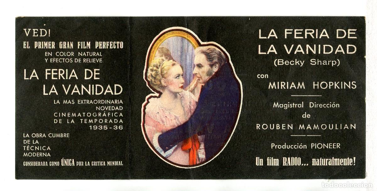 Kino: LA FERIA DE LA VANIDAD, con Miriam Hopkins.