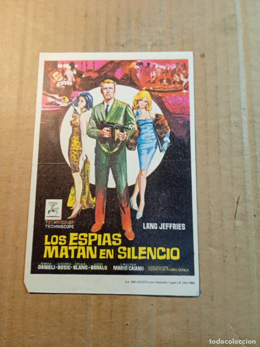 Cine: FOLLETO DE MANO SIN PUBLICIDAD LOS ESPIAS MATAN EN SILENCIO