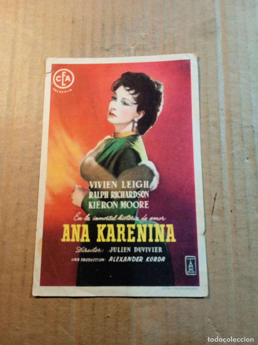  Foglietti di film di film antichi di cinema: FOLLETO DE MANO SIN PUBLICIDAD ANA KARENINA
