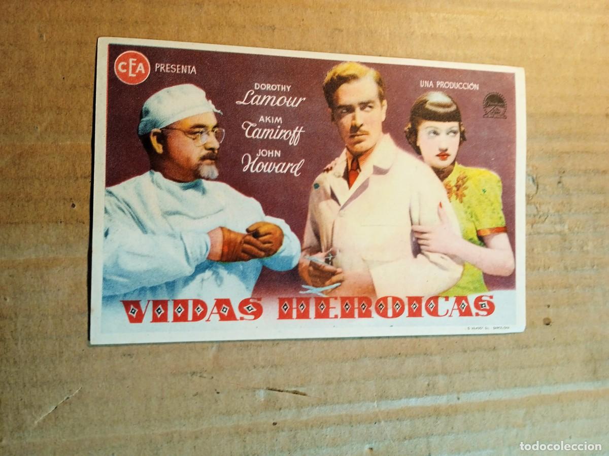  Flyers Publicitaires de films Anciens: FOLLETO DE MANO SIN PUBLICIDAD VIDAS HEROICAS