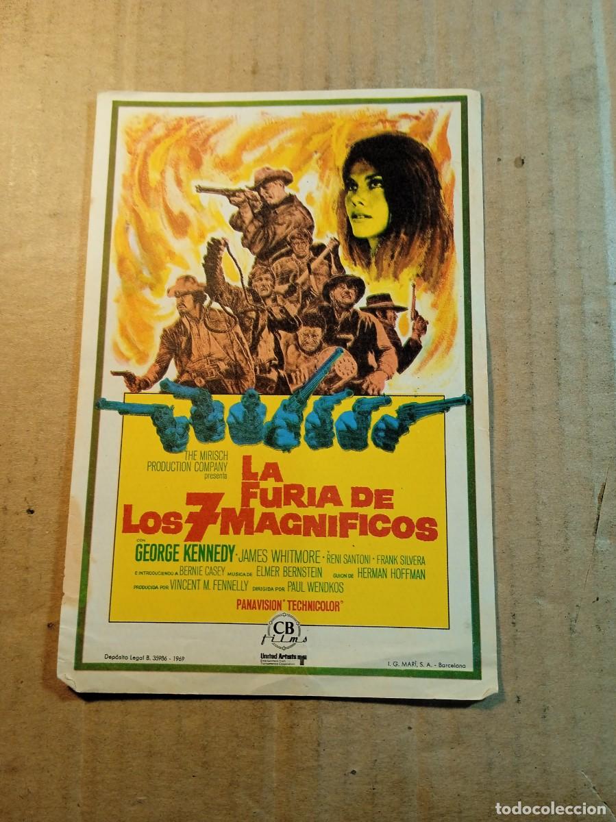 Cinema: FOLLETO DE MANO SIN PUBLICIDAD LA FURIA DE LOS 7 MAGNIFICOS