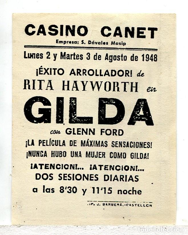 Cine: GILDA, con Rita Hayworth. 7 X 9,5 cms. - Foto 2