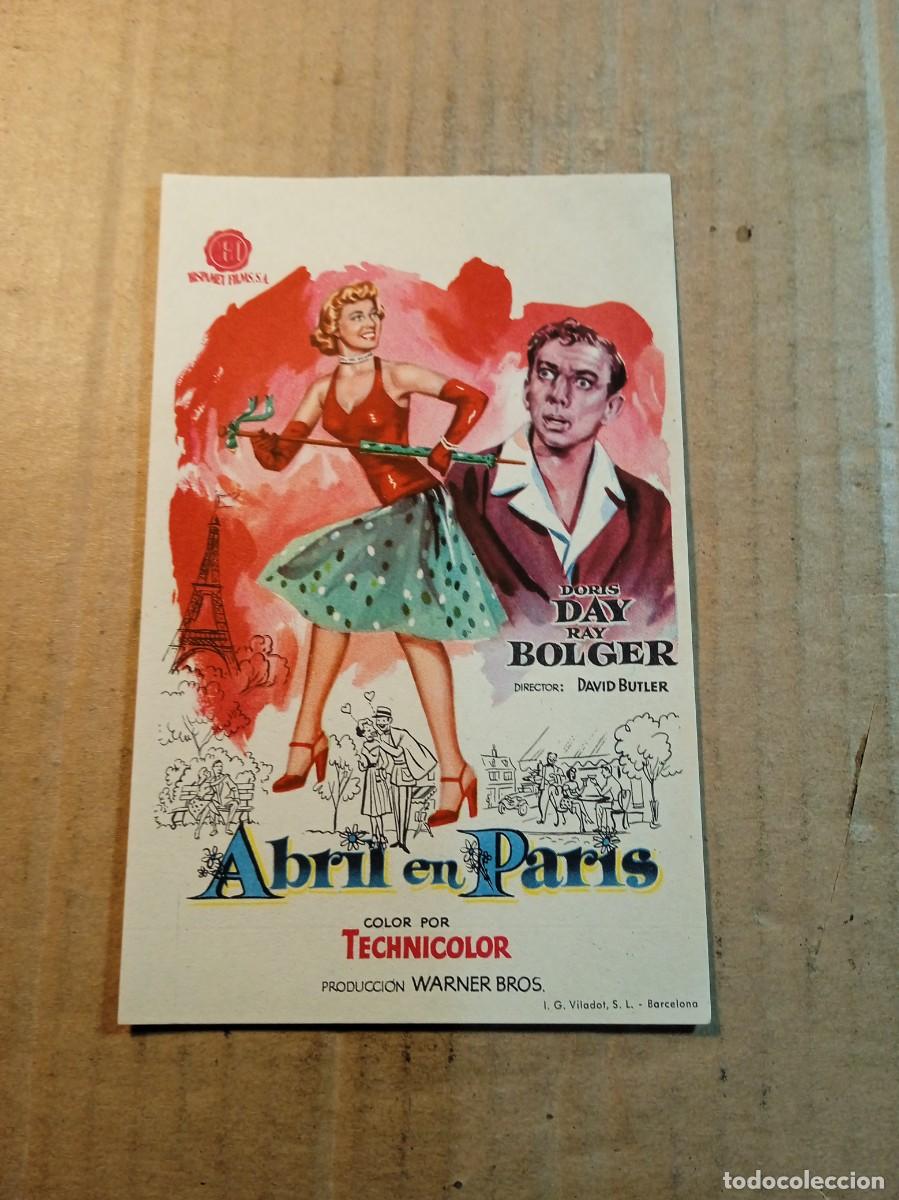  Flyers Publicitaires de films Anciens: FOLLETO DE MANO SIN PUBLICIDAD ABRIL EN PARIS
