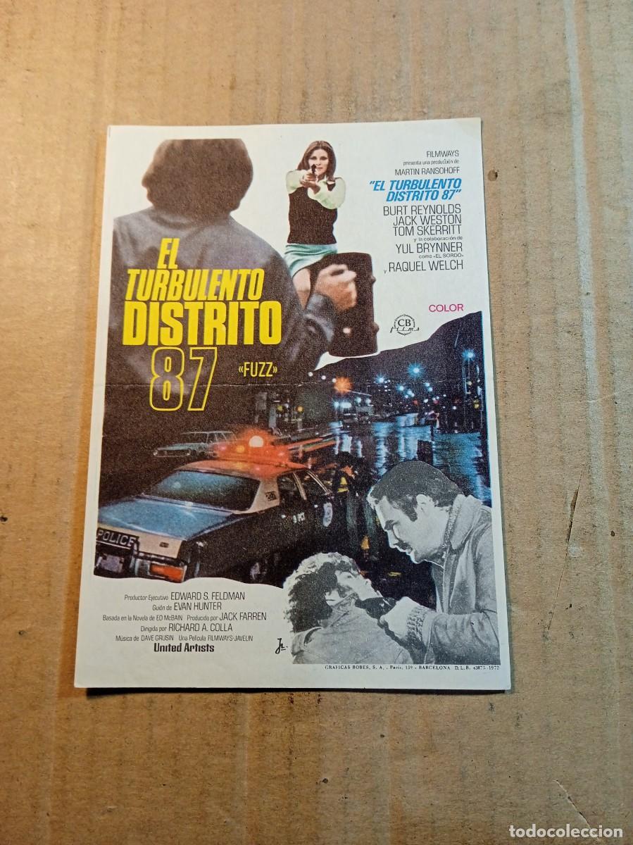 Cine: FOLLETO DE MANO SIN PUBLICIDAD EL TURBULENTO DISTRITO 87