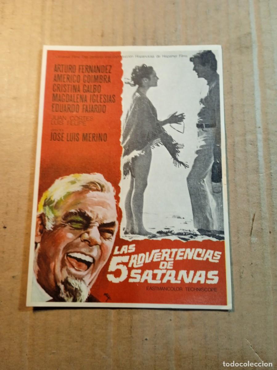 Foglietti di film di film antichi di cinema: FOLLETO DE MANO SIN PUBLICIDAD LAS 5 ADVERTENCIAS DE SATANAS