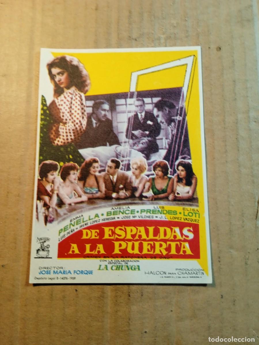  Flyers Publicitaires de films Anciens: FOLLETO DE MANO SIN PUBLICIDAD DE ESPALDAS A LA PUERTA