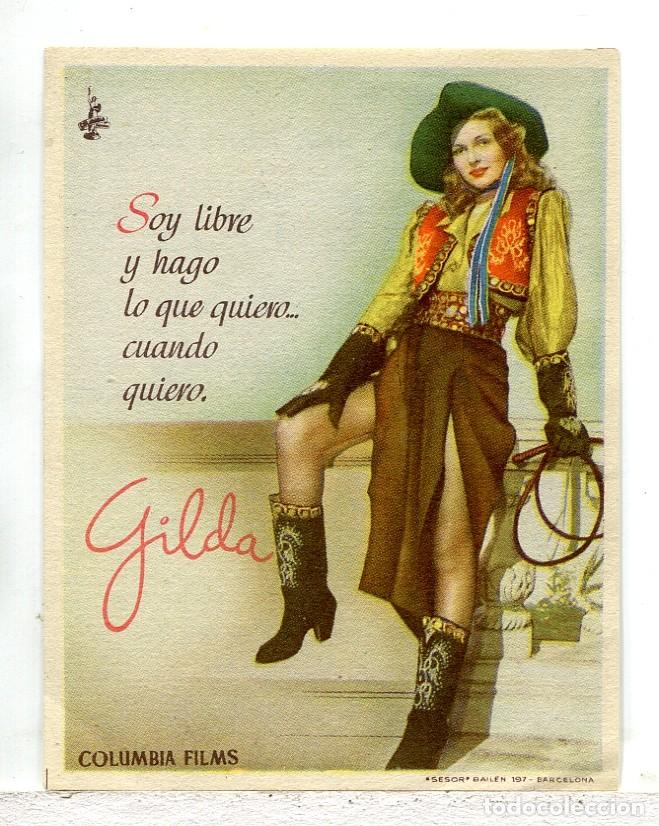 Cine: GILDA, con Rita Hayworth. 7 X 9,5 cms. - Foto 1