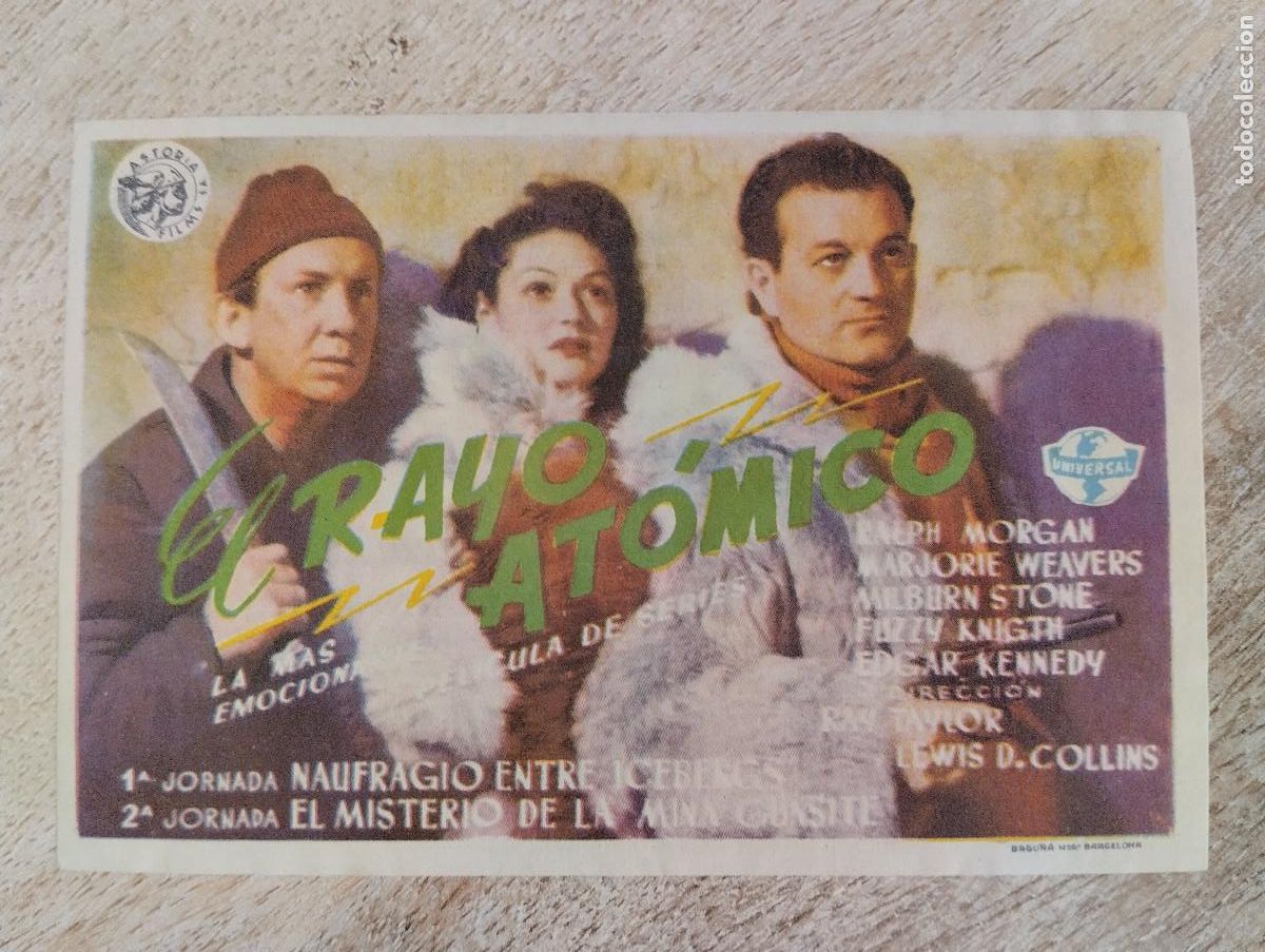Foglietti di film di film antichi di cinema: KST - PROGRAMA CINE EL RAYO ATOMICO CINEMA ALHAMBRA ZARAGOZA