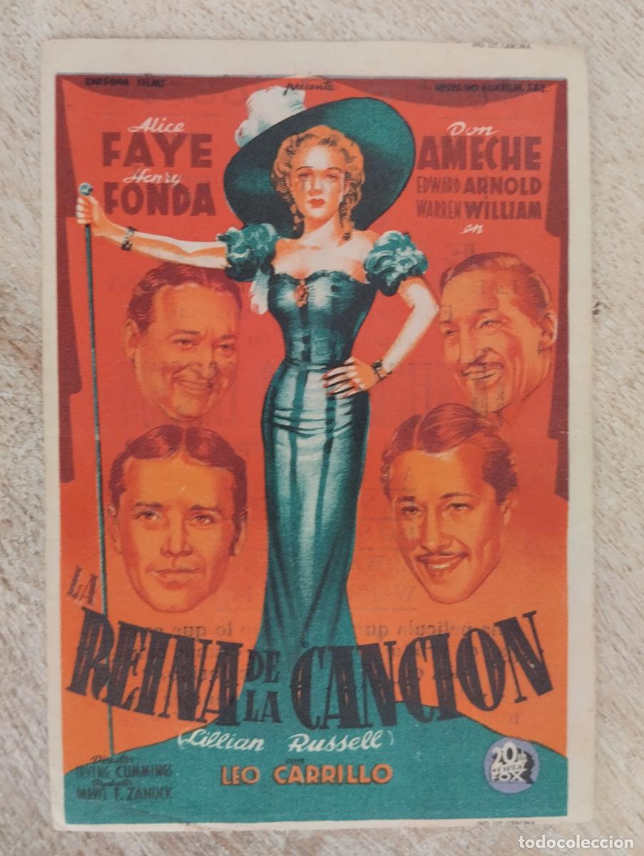 Foglietti di film di film antichi di cinema: KST - PROGRAMA CINE LA REINA DE LA CANCION TEATRO CALDERON ALCOY