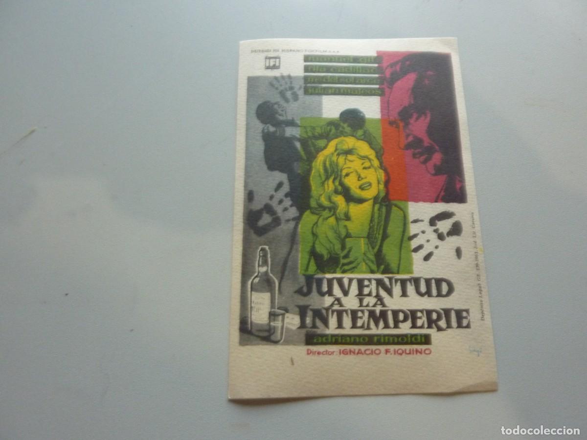 Cine: Folleto de cine JUVENTUD A LA INTENPERIE con publicidad