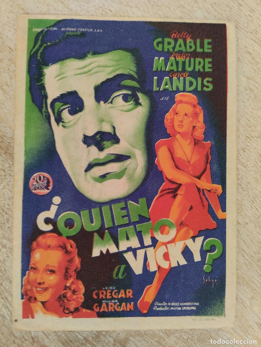 Flyers Publicitaires de Films Anciens: KST - PROGRAMA CINE QUIEN MATO VICKY CINE AVELLANEDA GRAN CANARIA