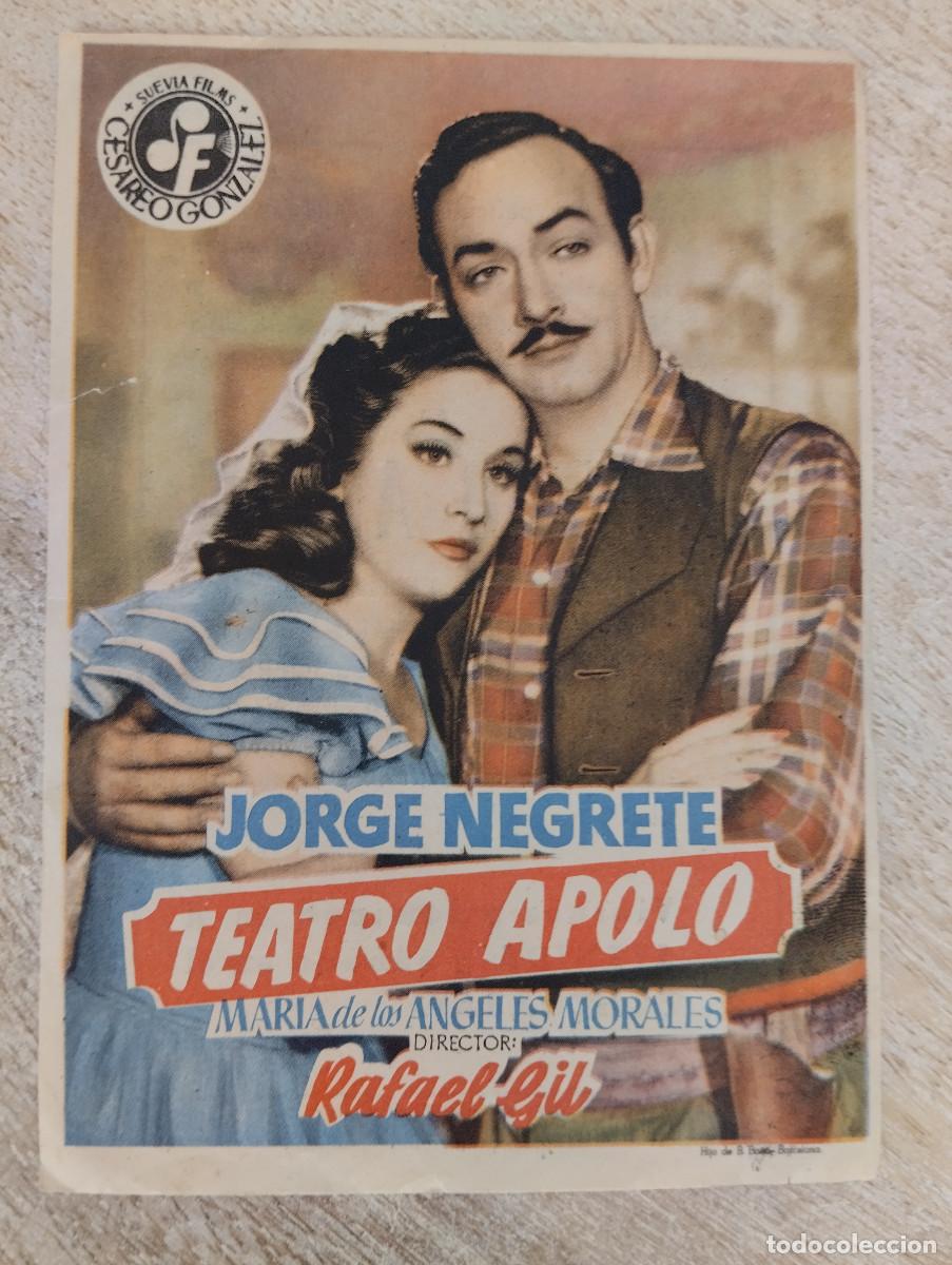 Flyers Publicitaires de Films Anciens: KST - PROGRAMA CINE JORGE NEGRETE EN TEATRO APOLO. ONTENIENTE