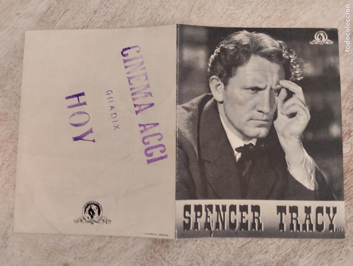 Foglietti di film di film antichi di cinema: KST - PROGRAMA CINE EDISON EL HOMBRE SPENCER TRACY CINEMA ACCI GUADIX