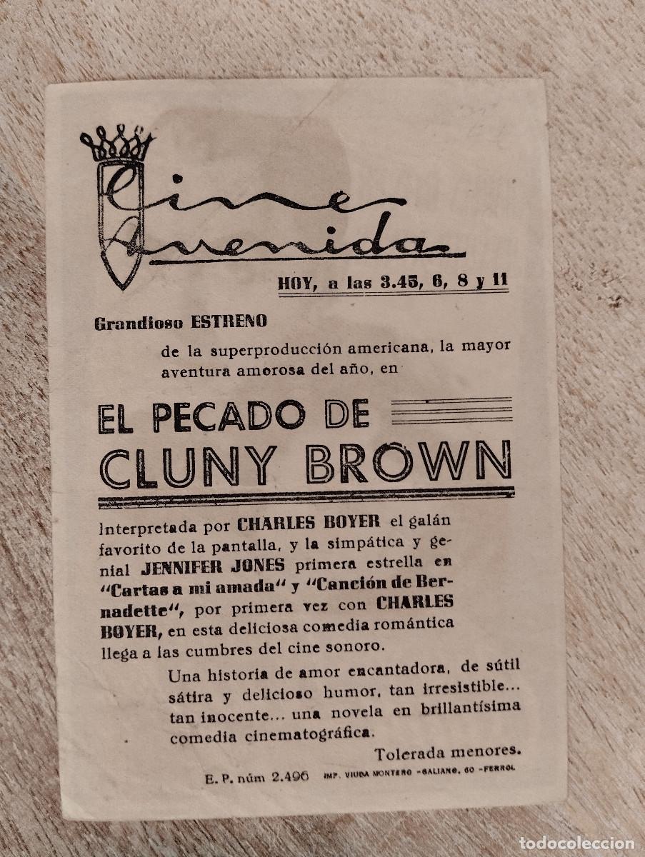Cine: KST - PROGRAMA CINE EL PECADO DE CLUNY BROWN CINE AVENIDA FERROL - Foto 2
