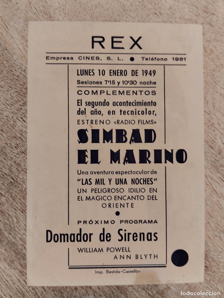 Cine: KST - PROGRAMA CINE SIMBAD EL MARINO REX CASTELLON - Foto 2
