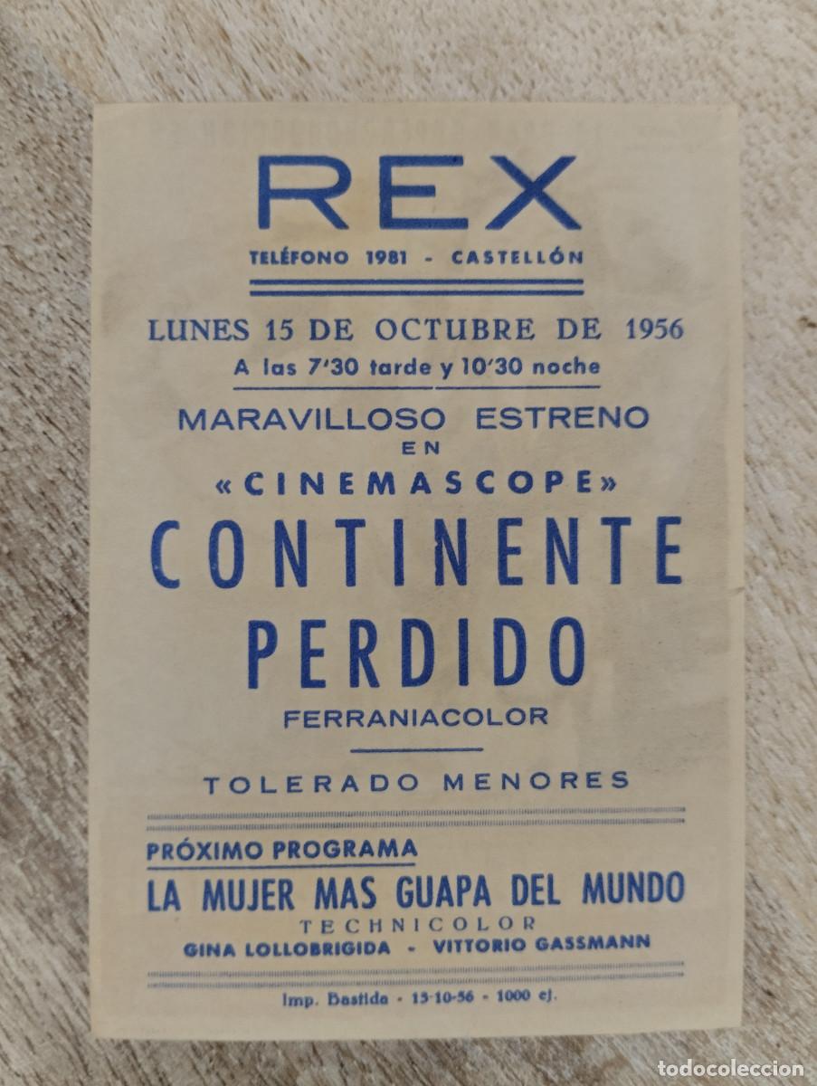 Cine: KST - PROGRAMA CINE CONTINENTE PERDIDO CINE REX CASTELLON - Foto 2