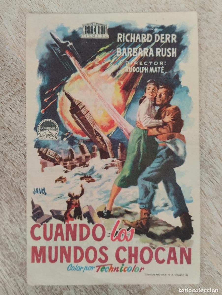 Folhetos de m&atilde;o de filmes antigos de cinema: KST - PROGRAMA CINE CUANDO LOS MUNDOS CHOCAN NACIONAL MELILLA