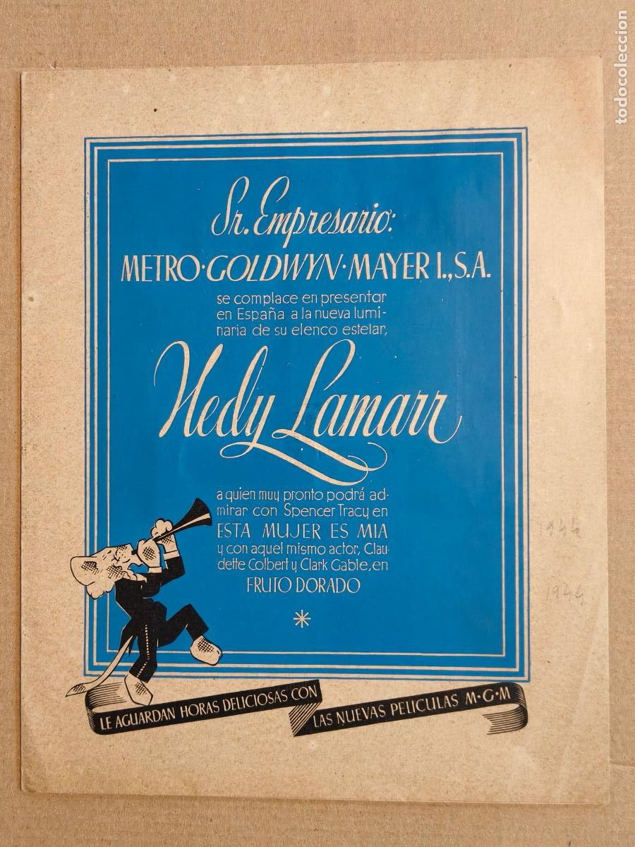 Flyers Publicitaires de Films Anciens: HEDY LAMAR CATALOGO PROGRAMA DE CINE 1944