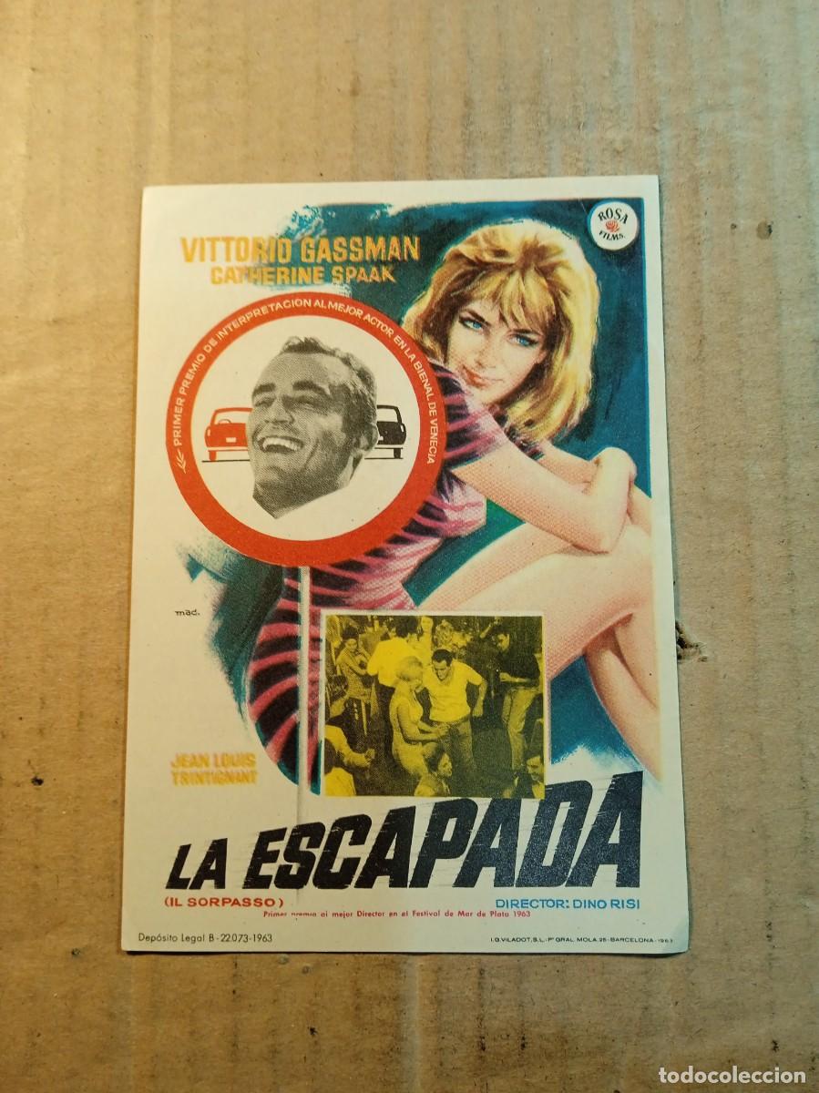  Flyers Publicitaires de films Anciens: FOLLETO DE MANO SIN PUBLCIDAD LA ESCAPADA