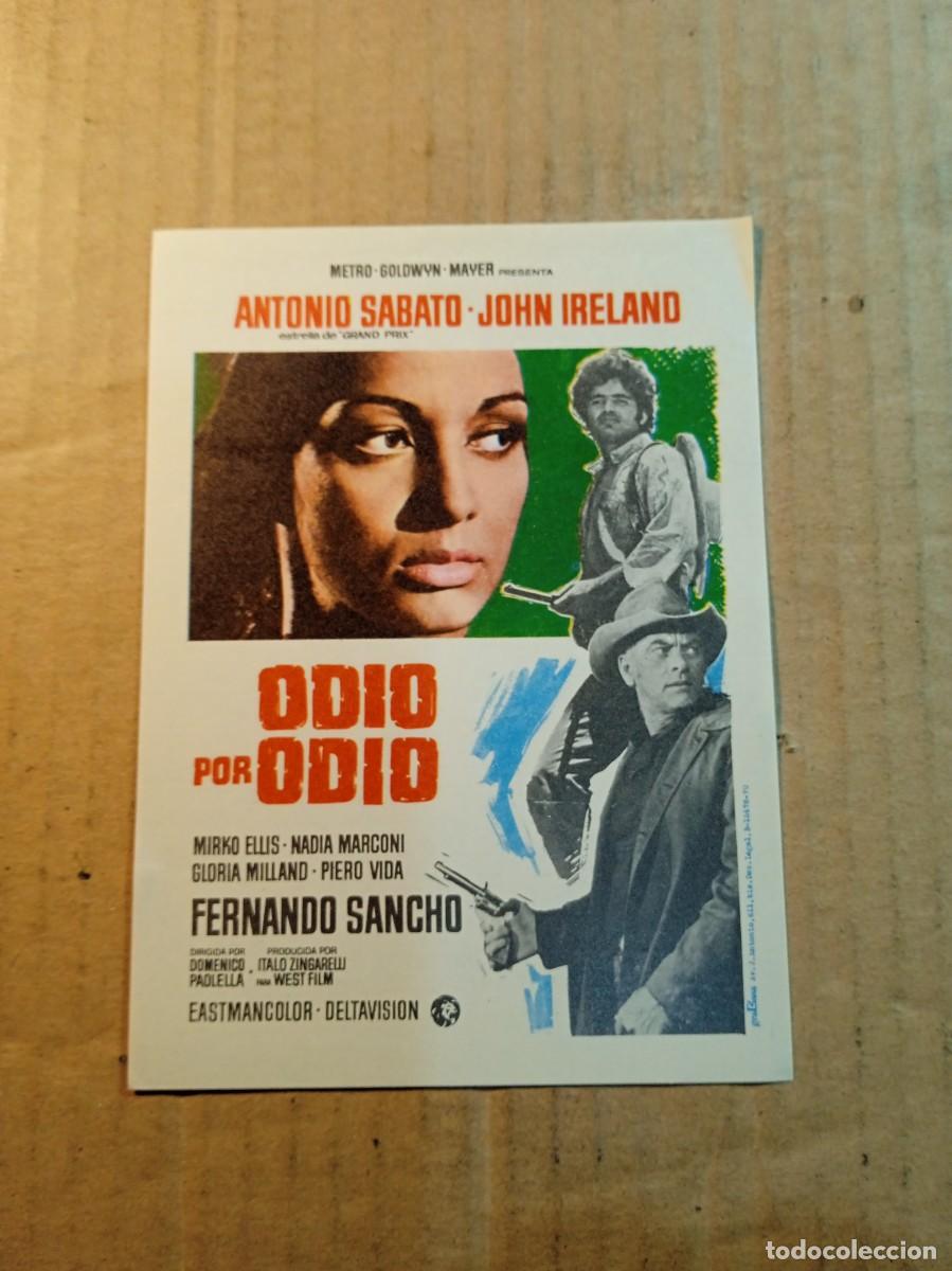 Folhetos de m&atilde;o de filmes antigos de cinema: FOLLETO DE MANO SIN PUBLCIDAD ODIO POR ODIO