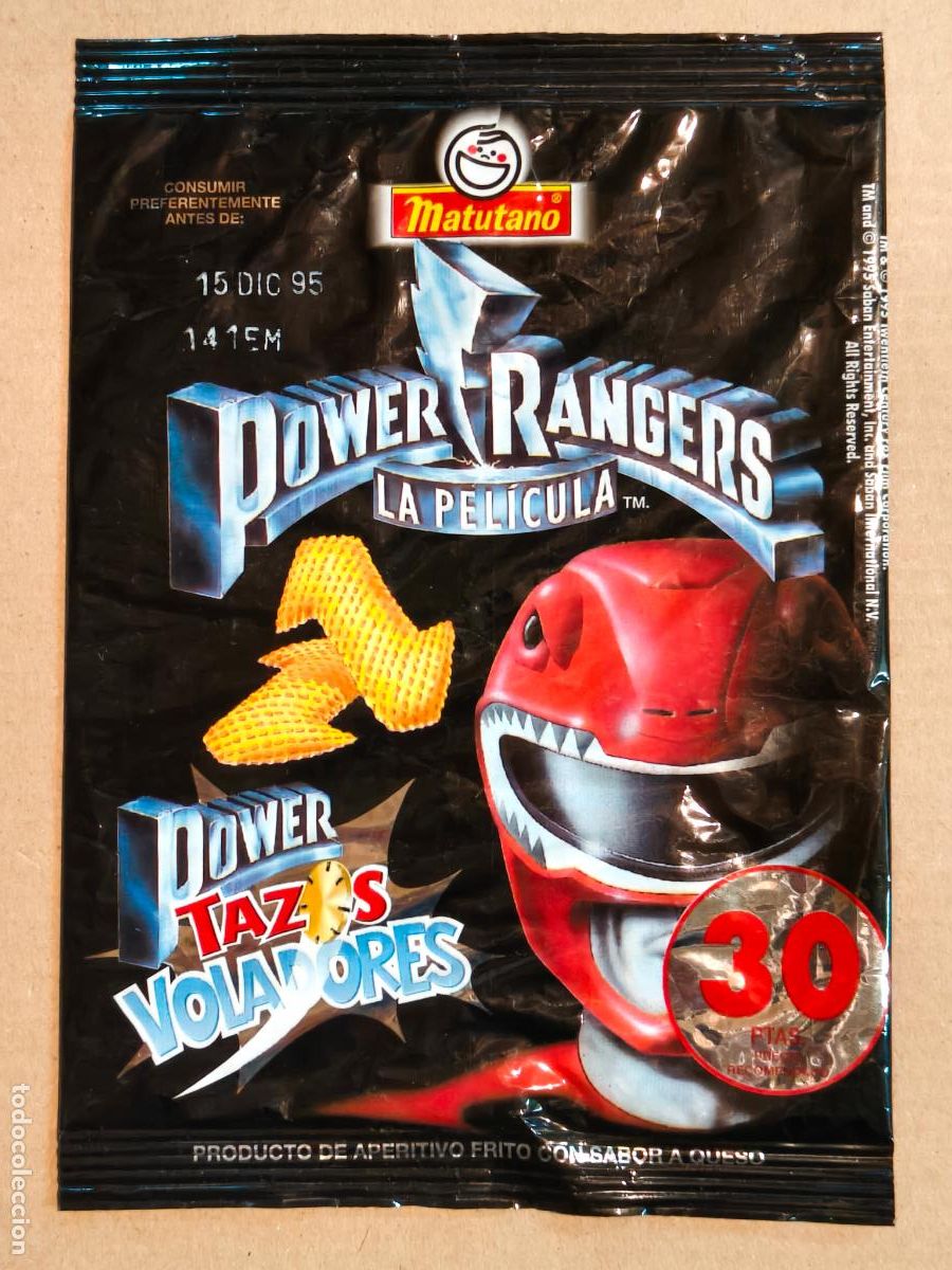 Folhetos de m&atilde;o de filmes antigos de cinema: POWER RANGERS BOLSA MATUTANO PROGRAMA DE CINE 1995