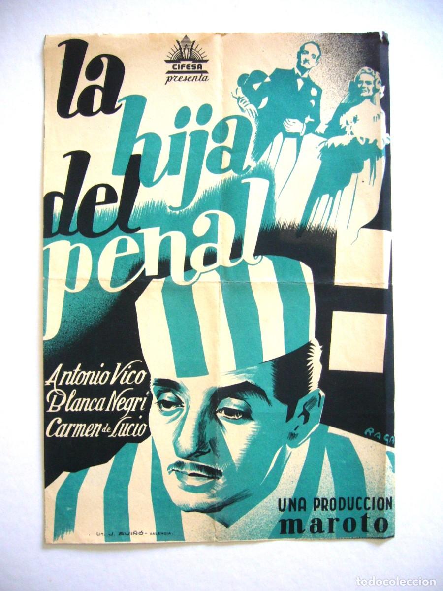  Foglietti di film di film antichi di cinema: LA HIJA DEL PENAL 32,8 CM X 22,5 CM