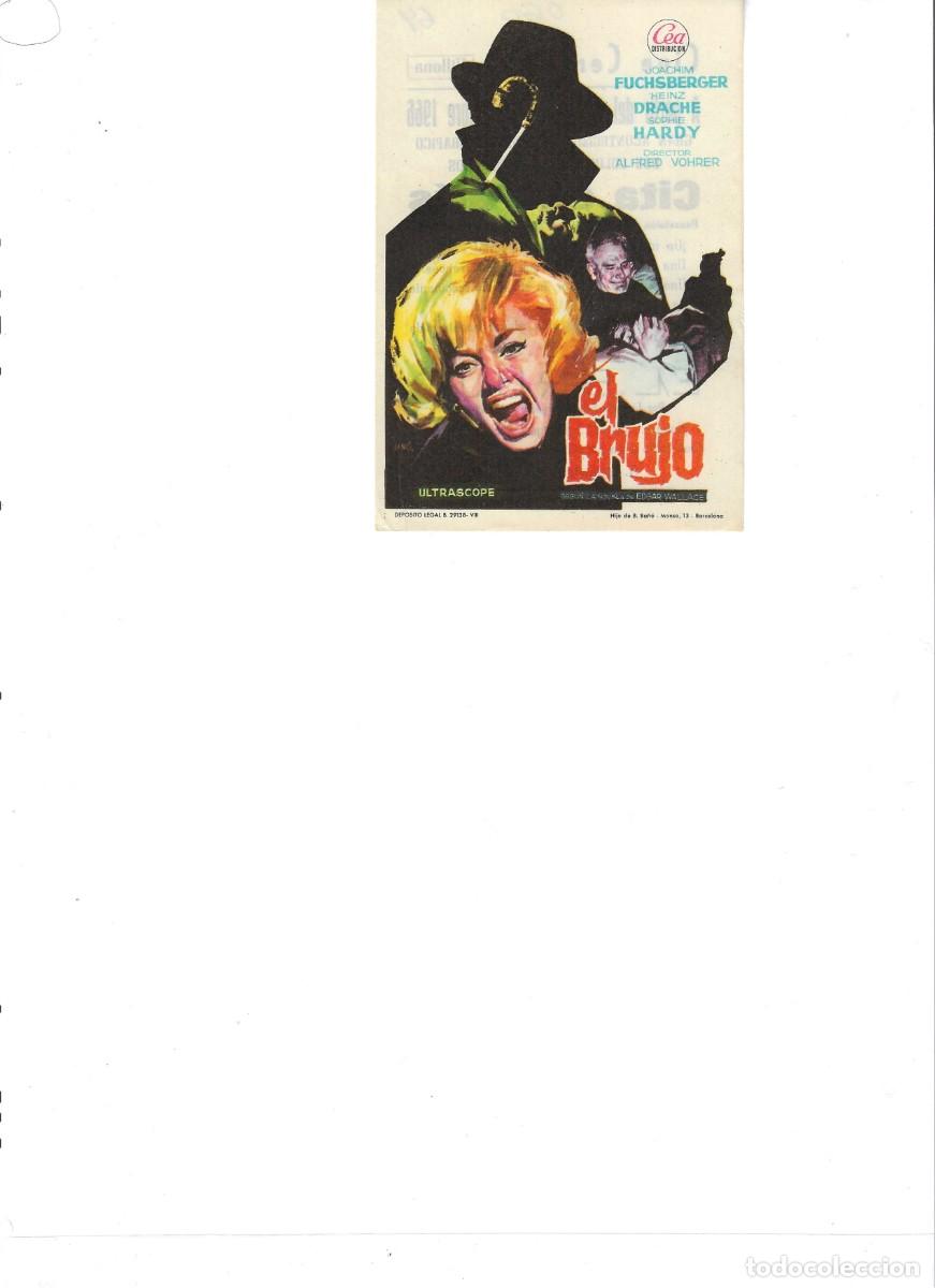 Folhetos de m&atilde;o de filmes antigos de cinema: EL BRUJO, FOLLETO CON PUBLICIDAD