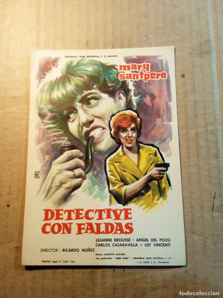 Cine: FOLLETO DE MANO SIN PUBLICIDAD DETECTIVE CON FALDAS