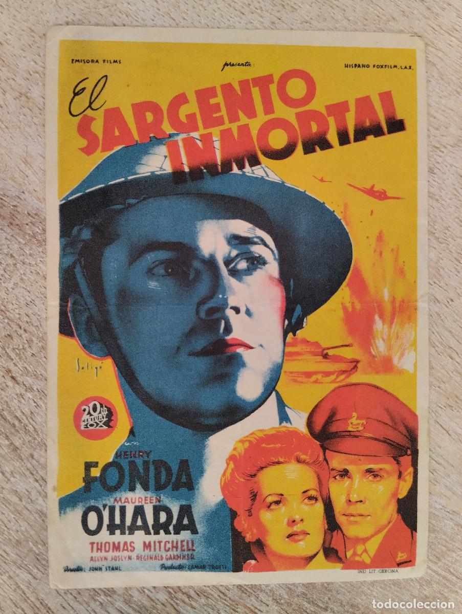 Cine: KST - PROGRAMA CINE EL SARGENTO INMORTAL CINE CAPITOL LOS NAVALMORALES TOLEDO
