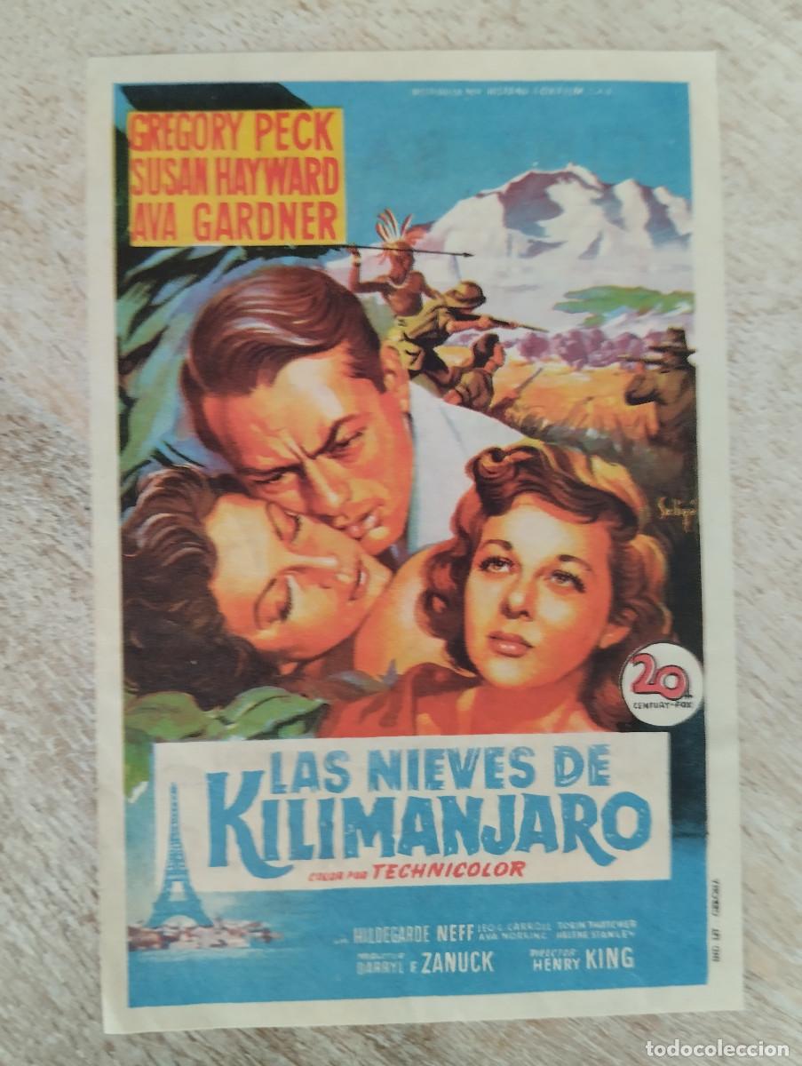 Foglietti di film di film antichi di cinema: KST - PROGRAMA CINE LAS NIEVES DE KILIMANJARO CINE BALMES