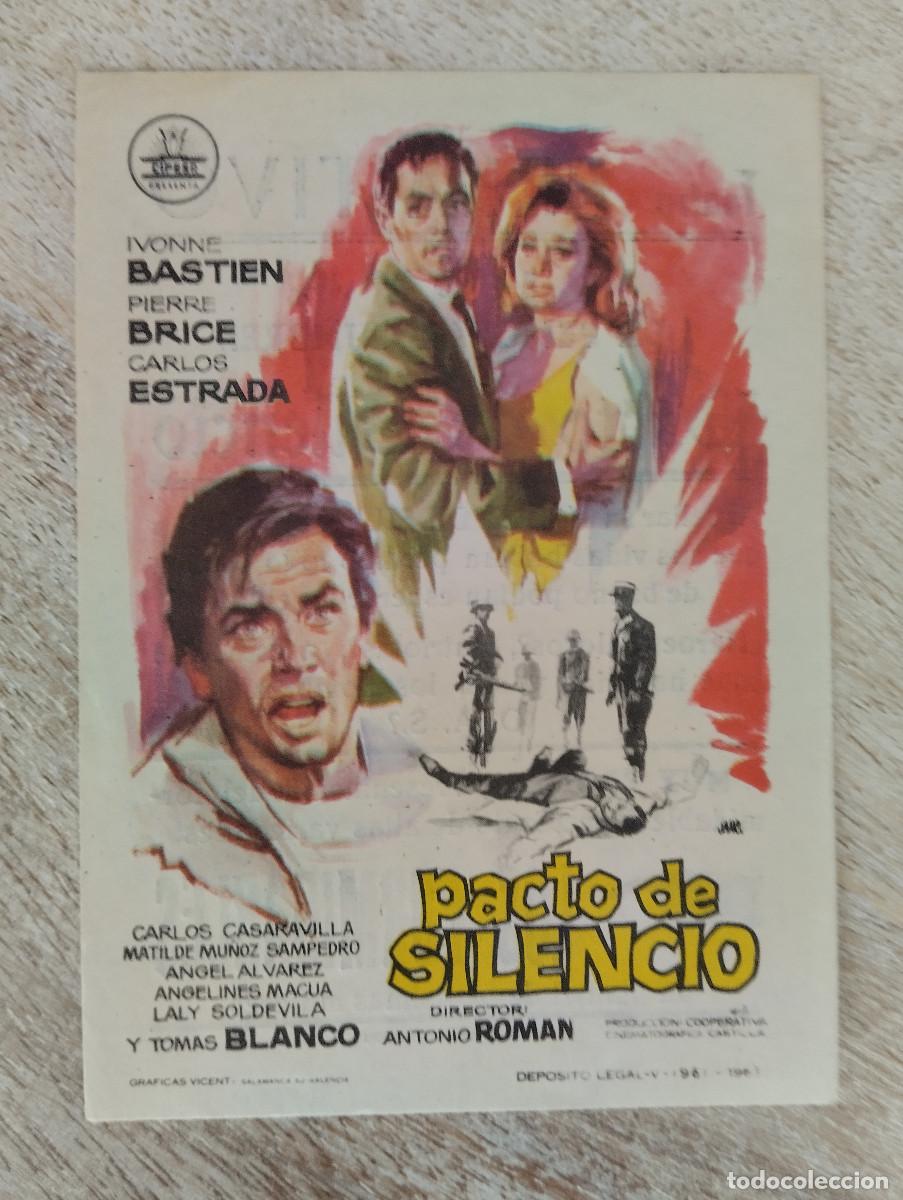 Foglietti di film di film antichi di cinema: KST - PROGRAMA CINE PACTO DE SILENCIO TEATRO PRIMITIVO BAEZA