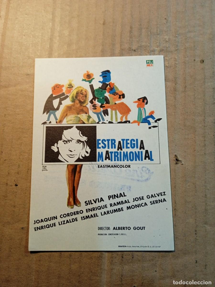 Cine: FOLLETO DE MANO SIN PUBLICIDAD ESTRATEGIA MATRIMONIAL