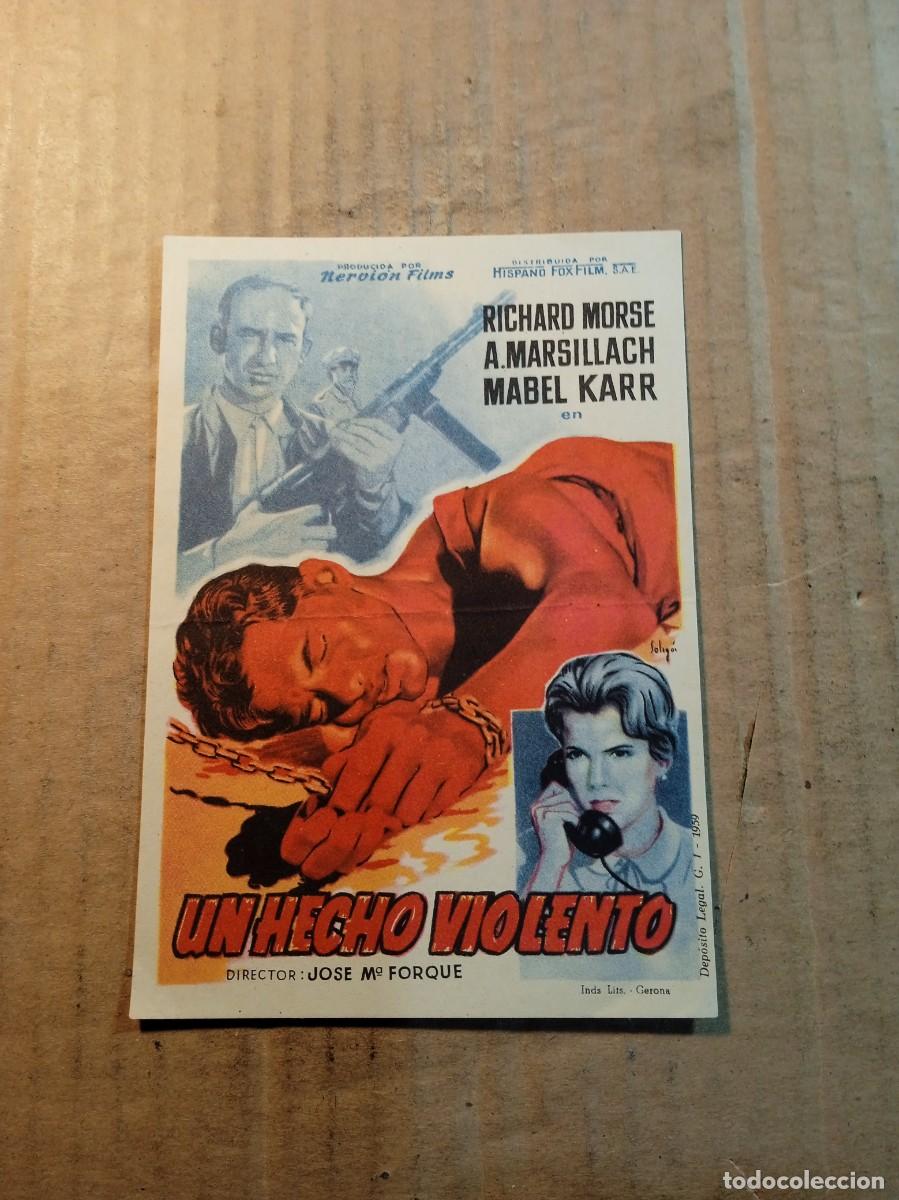 Kino: FOLLETO DE MANO SIN PUBLICIDAD UN HECHO VIOLENTO