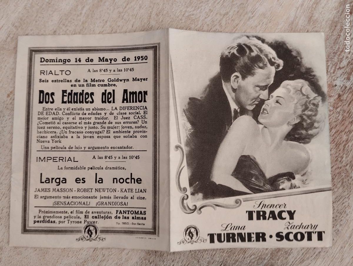 Folhetos de m&atilde;o de filmes antigos de cinema: KST - PROGRAMA CINE DOS EDADES DEL AMOR RIALTO
