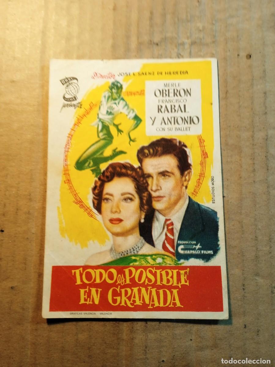 Cine: FOLLETO DE MANO SIN PUBLICIDAD TODO ES POSIBLE EN GRANADA