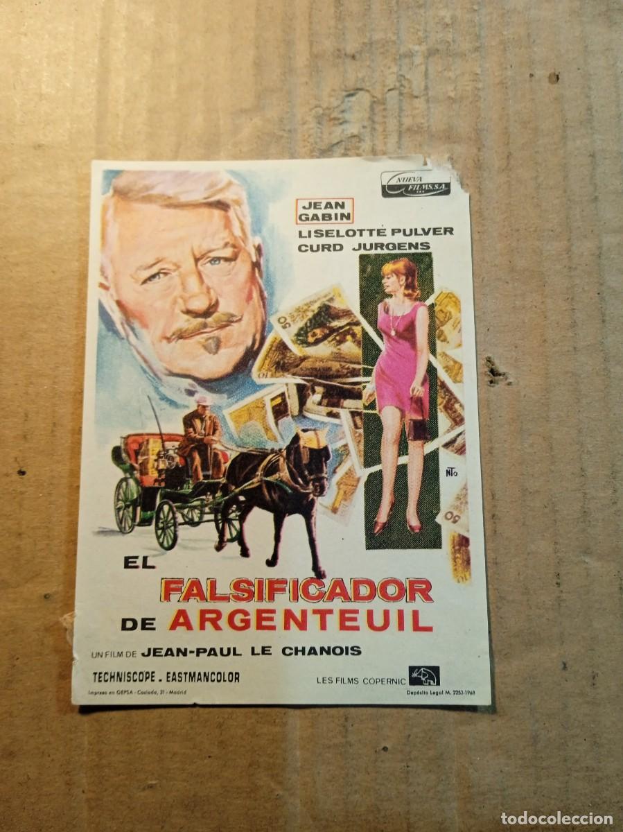 Cine: FOLLETO DE MANO SIN PUBLICIDAD EL FALSIFICADOR DE ARGENTEUIL