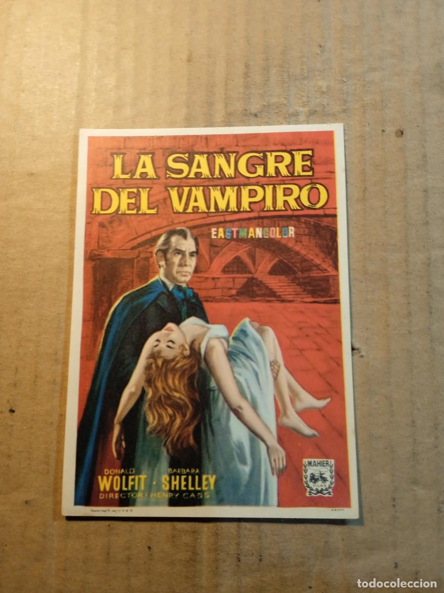 Folhetos de m&atilde;o de filmes antigos de cinema: FOLLETO DE MANO SIN PUBLICIDAD LA SANGRE DEL VAMPIRO