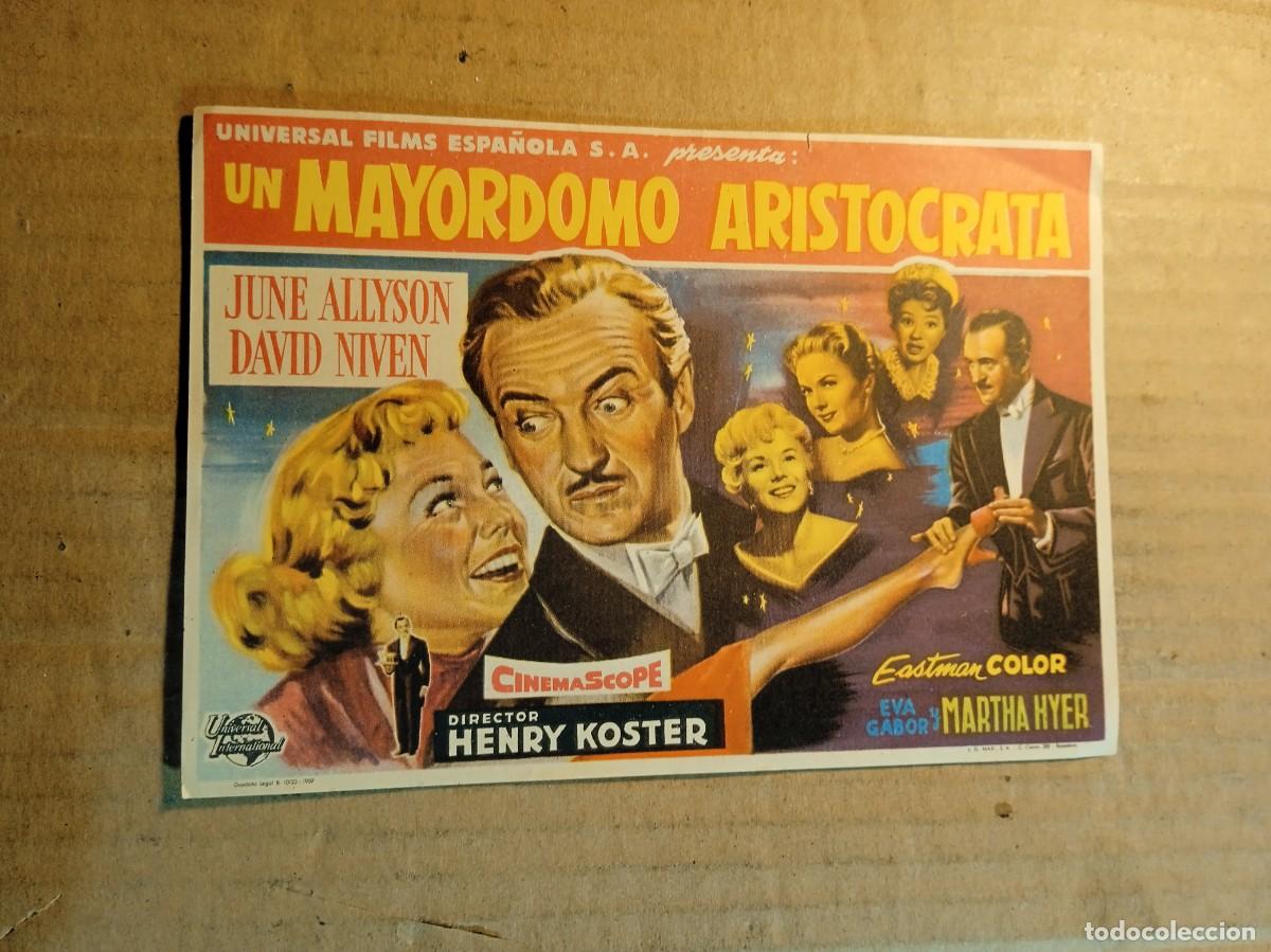 Cine: FOLLETO DE MANO SIN PUBLICIDAD UN MAYORDOMO ARISTOCRATA