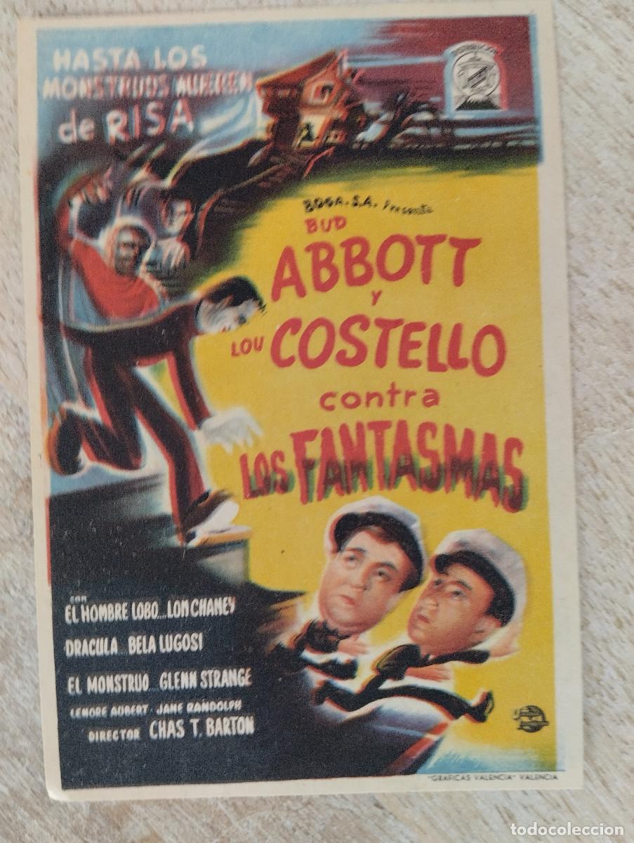 Folhetos de m&atilde;o de filmes antigos de cinema: KST - PROGRAMA CINE BUD ABBOTT Y LOU COSTELLO CONTRA LOS FANTASMAS