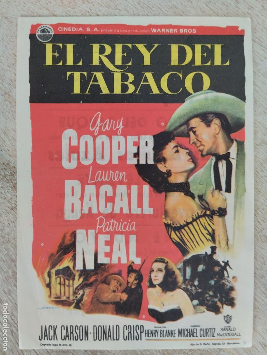 Folhetos de m&atilde;o de filmes antigos de cinema: KST - PROGRAMA CINE EL REY DEL TABACO IMPERIAL CINEMA