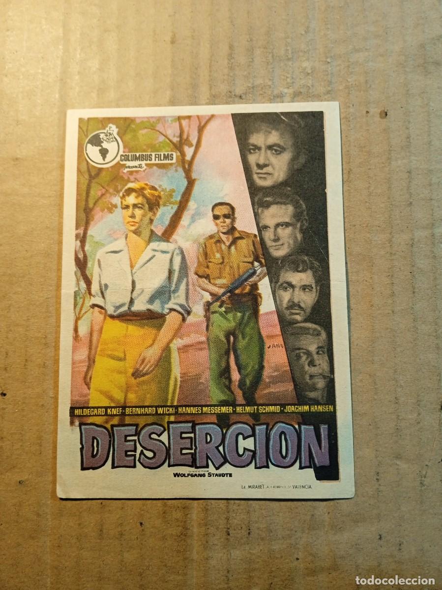 Cine: FOLLETO DE MANO SIN PUBLICIDAD DESERCION