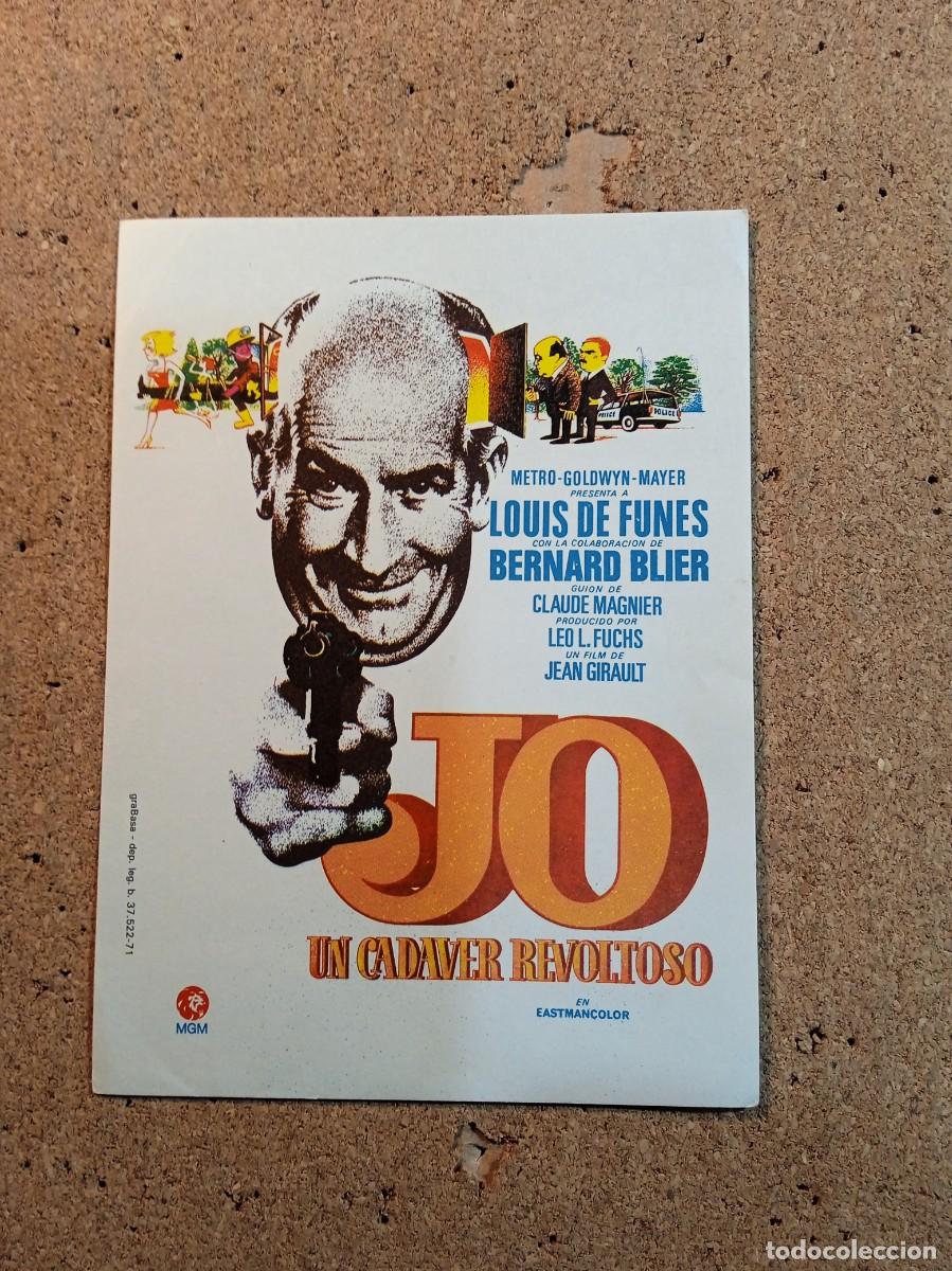 Folhetos de m&atilde;o de filmes antigos de cinema: FOLLETO DE MANO SIN PUBLICIDAD JO UN CADAVER REVOLTOSO