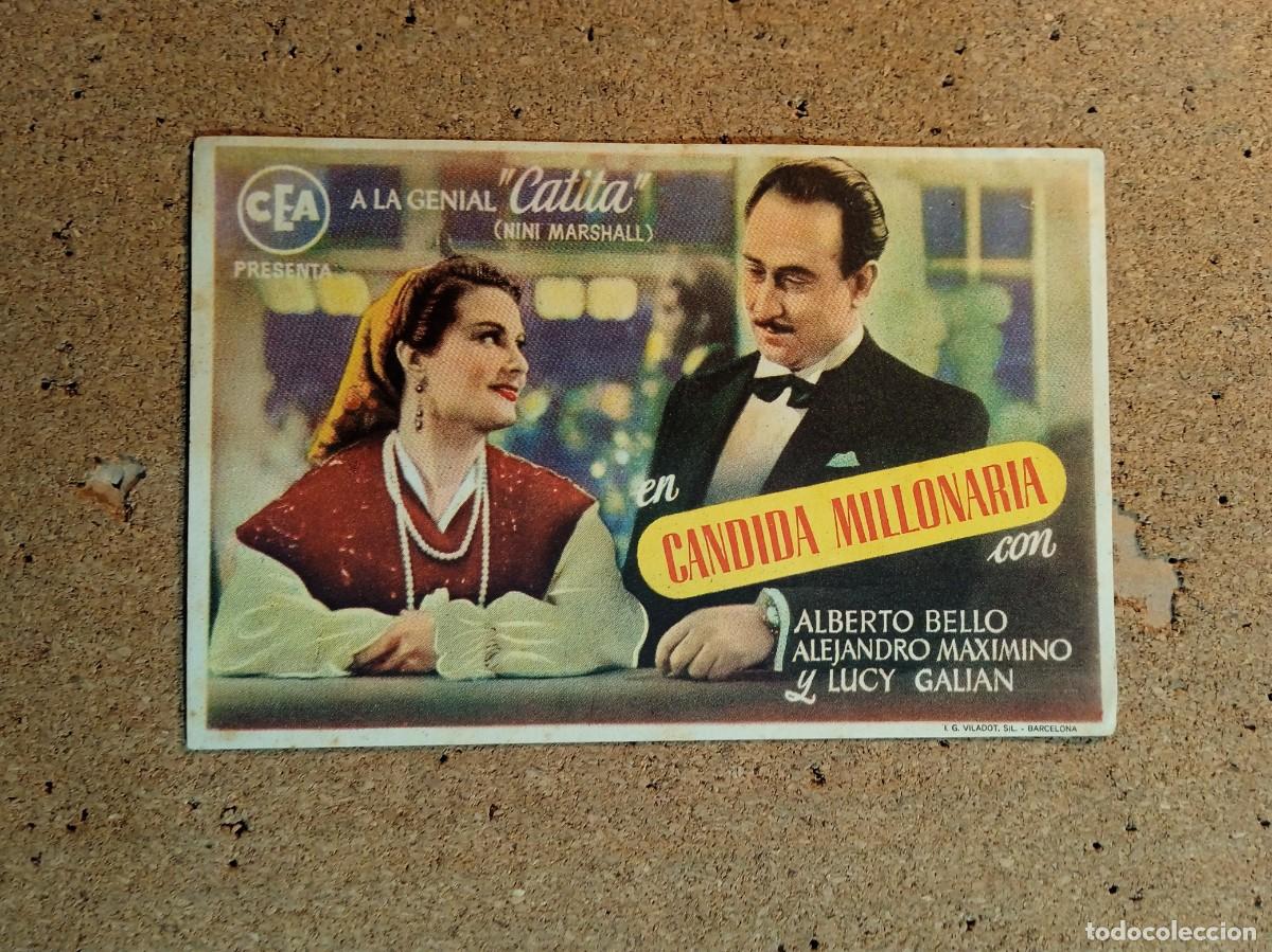 Cine: FOLLETO DE MANO SIN PUBLICIDAD CANDIDA MILLONARIA