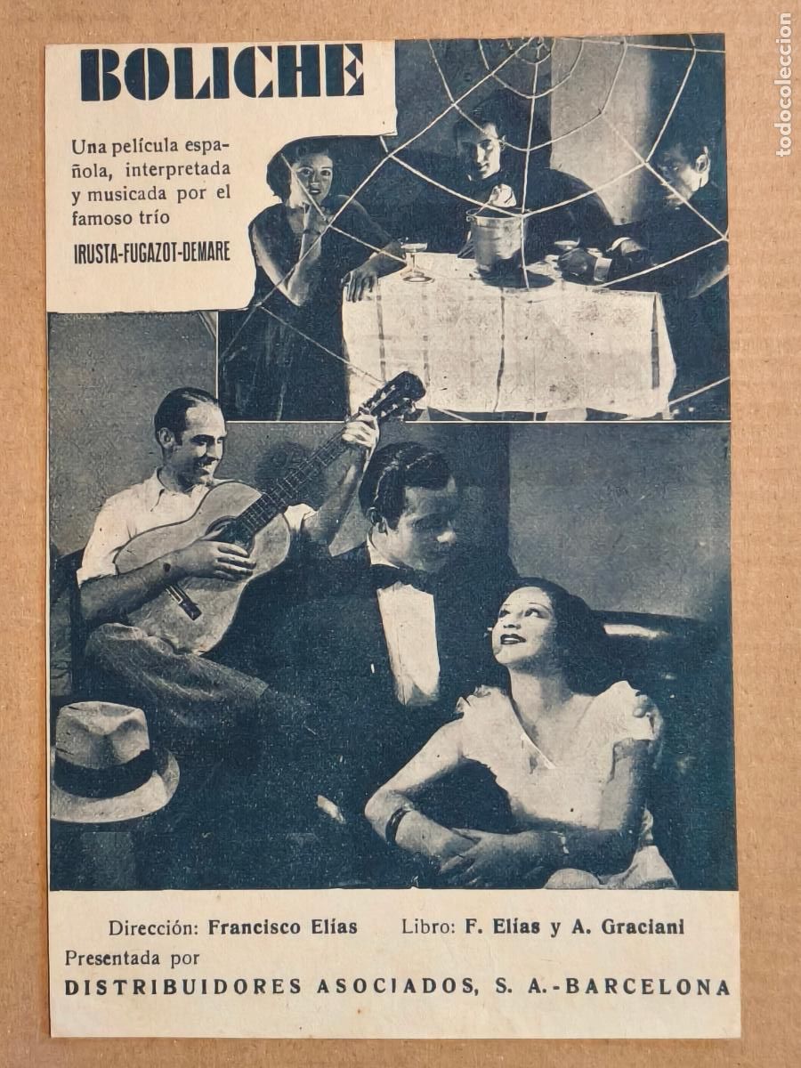  Foglietti di film di film antichi di cinema: BOLICHE PROGRAMA DE CINE 1934