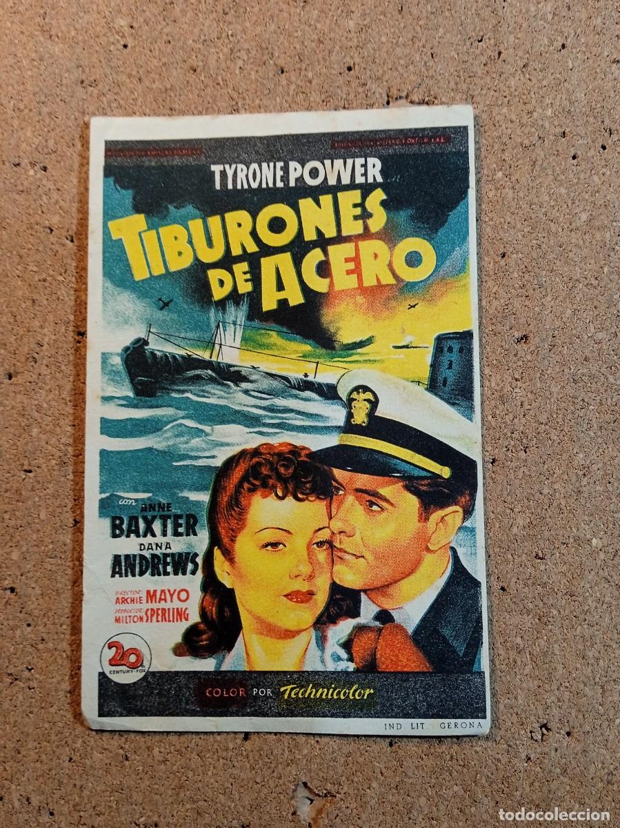  Flyers Publicitaires de films Anciens: FOLLETO DE MANO SIN PUBLICIDAD TIBURONES DE ACERO